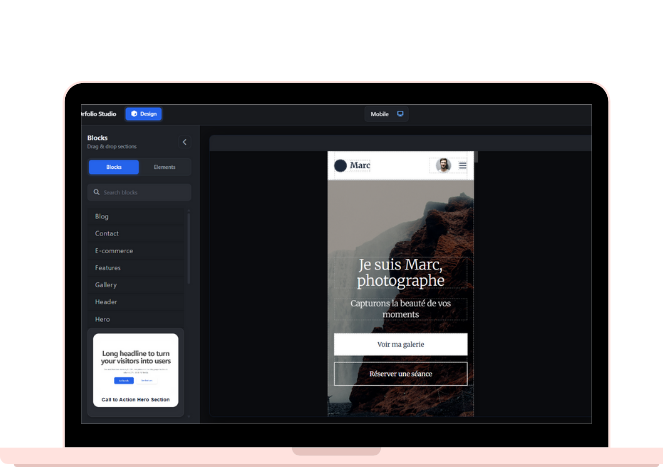 responsive site editor